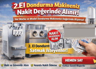 İkinci El Dondurma Makineleri, Dondurma Reyonu ve Süt Kaynatma Kazanı Alınır