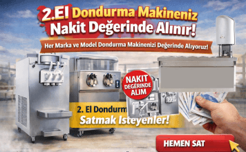 İkinci El Dondurma Makineleri, Dondurma Reyonu ve Süt Kaynatma Kazanı Alınır